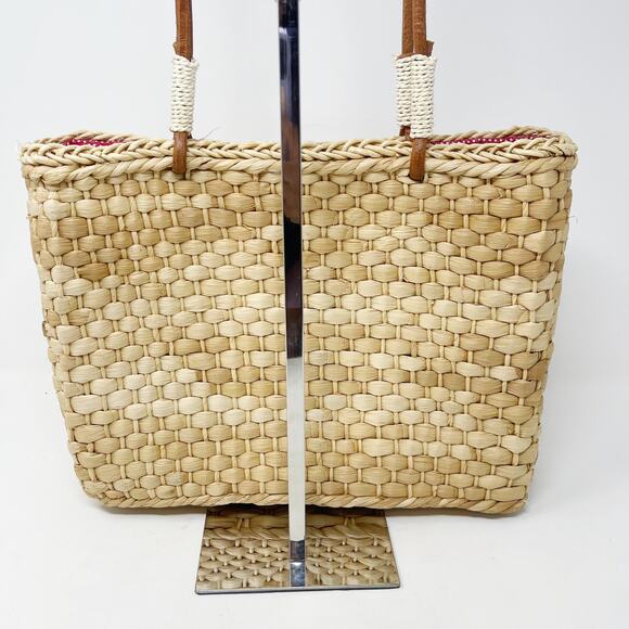 Quacker Factory USA Patriotic Wicker Tote Bag Purse Flag Sequin Embellished - Picture 13 of 16